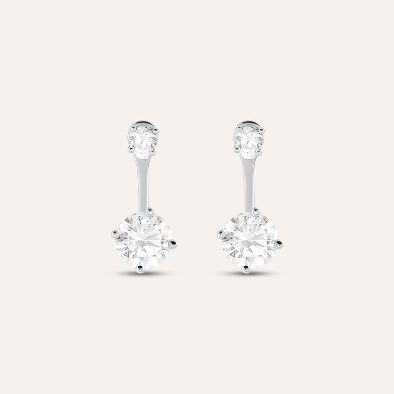Orecchini Lobo Doppio Punto Luce Silver Elegance Argento Rodiato Cubic Zirconia - Orecchini a Lobo Donna | Stroili