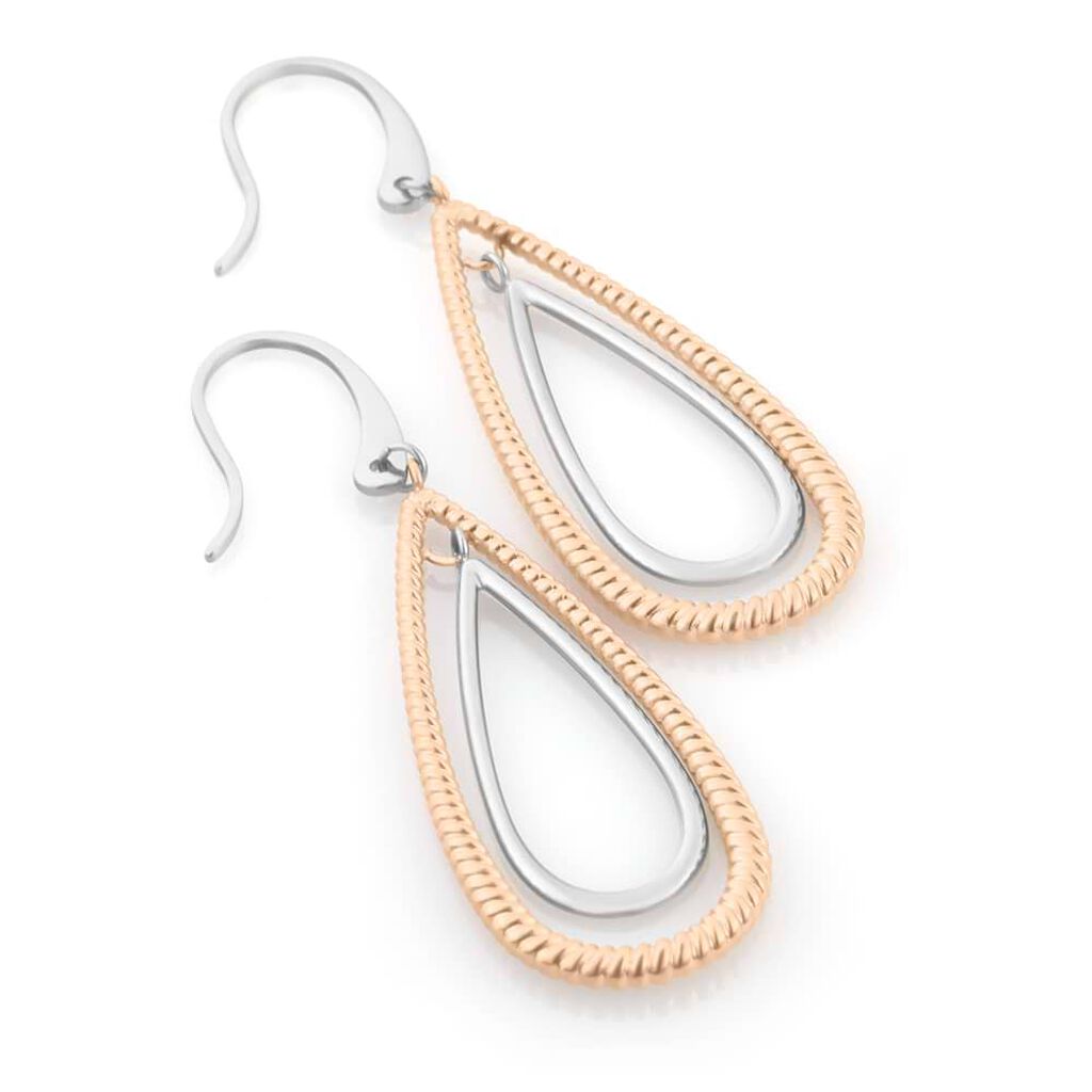 Orecchini Pendenti Lady Code Acciaio Bicolore Bianco / Rosa - Orecchini Pendenti Donna | Stroili