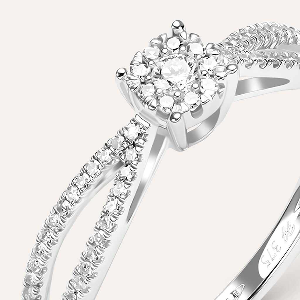 Anello Solitario Sophia Oro Bianco Diamante - Anelli con Pietre Donna | Stroili