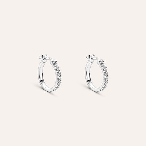 Orecchini A Cerchio Diamade Oro Bianco Diamante - Orecchini a Cerchio Donna | Stroili