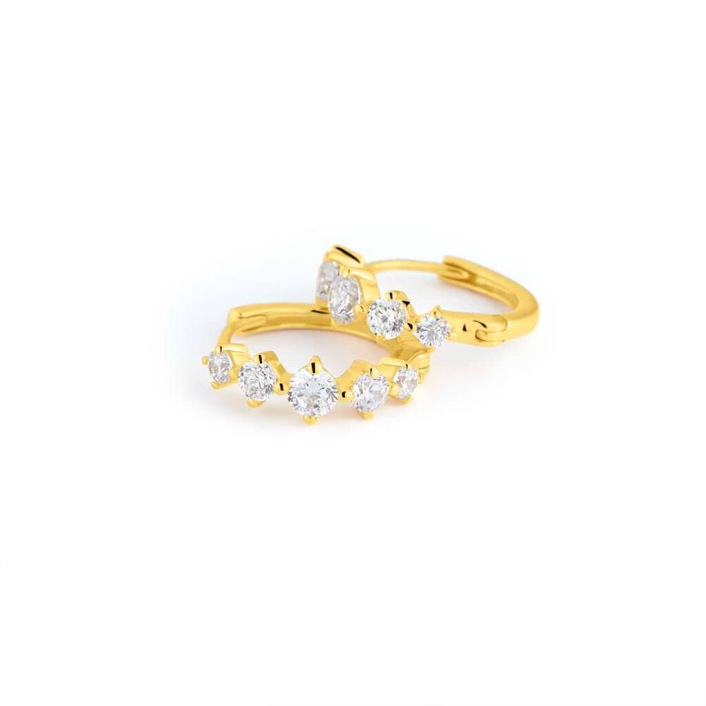 Orecchini A Cerchio Claire Oro Giallo Cubic Zirconia - Orecchini a Cerchio Donna | Stroili