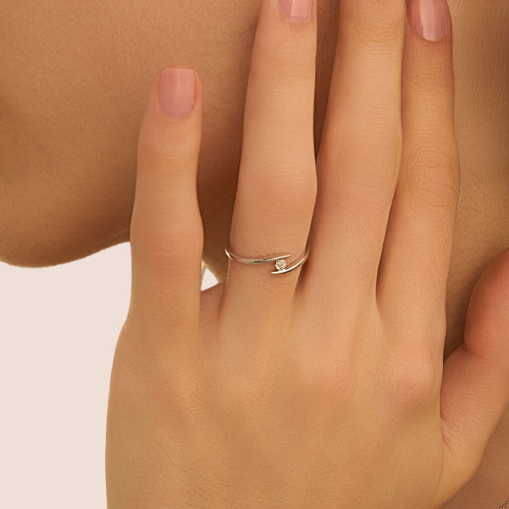 Anello Solitario Sophia Oro Bianco Diamante - Anelli con Pietre Donna | Stroili