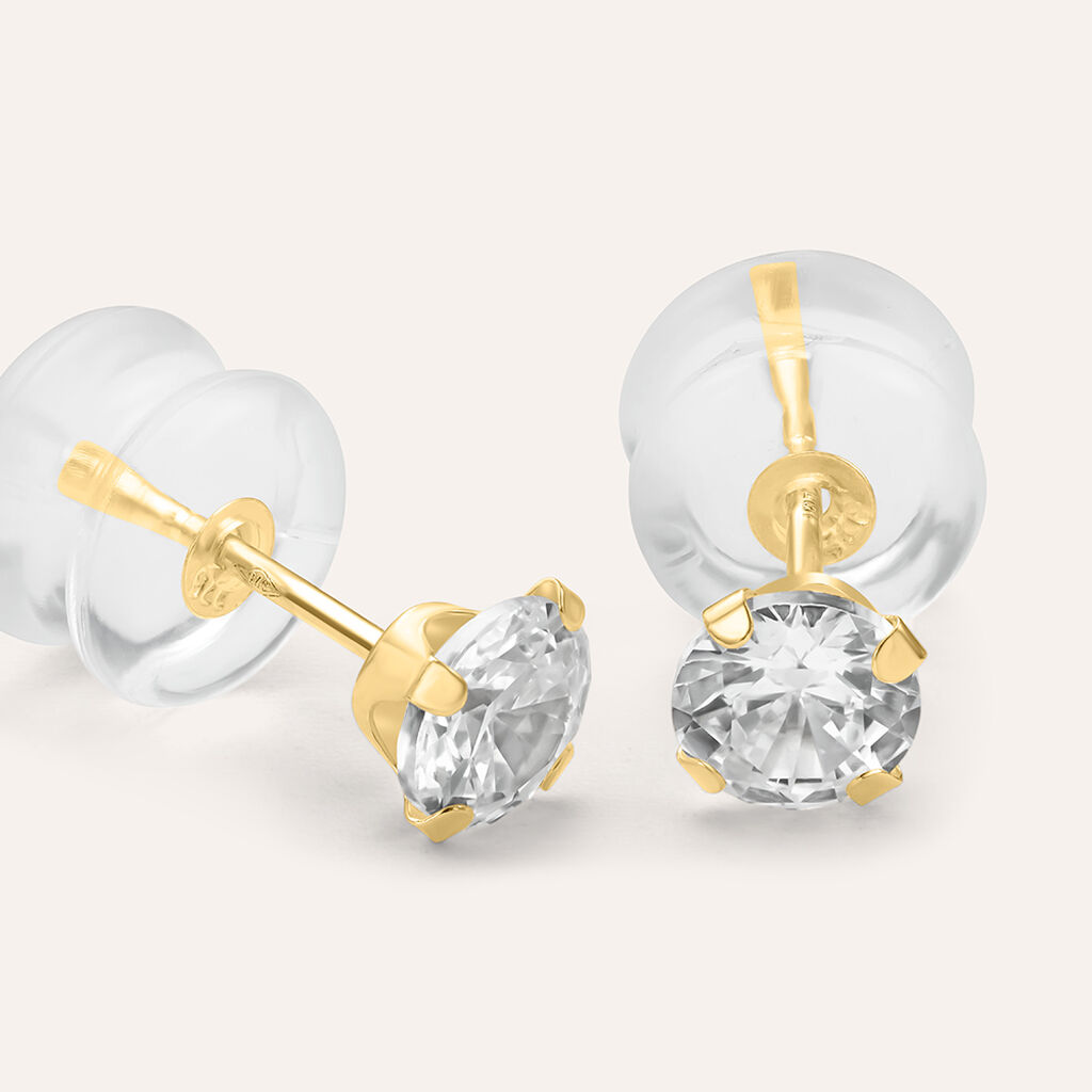 Orecchini Lobo Punto Luce Bon Ton Oro Giallo Cubic Zirconia