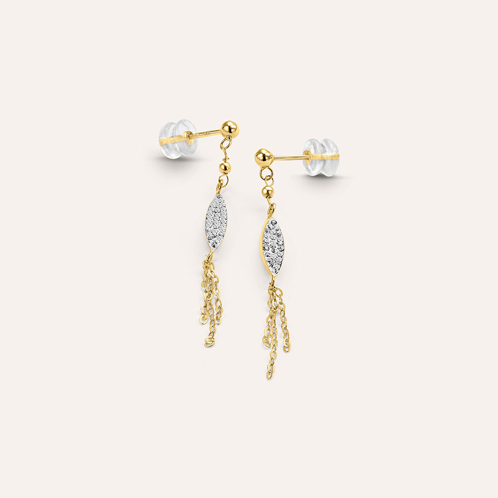 Orecchini Pendenti Christelle Oro Giallo Cristallo