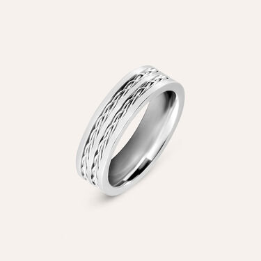 Anello Fascia Man Code Acciaio