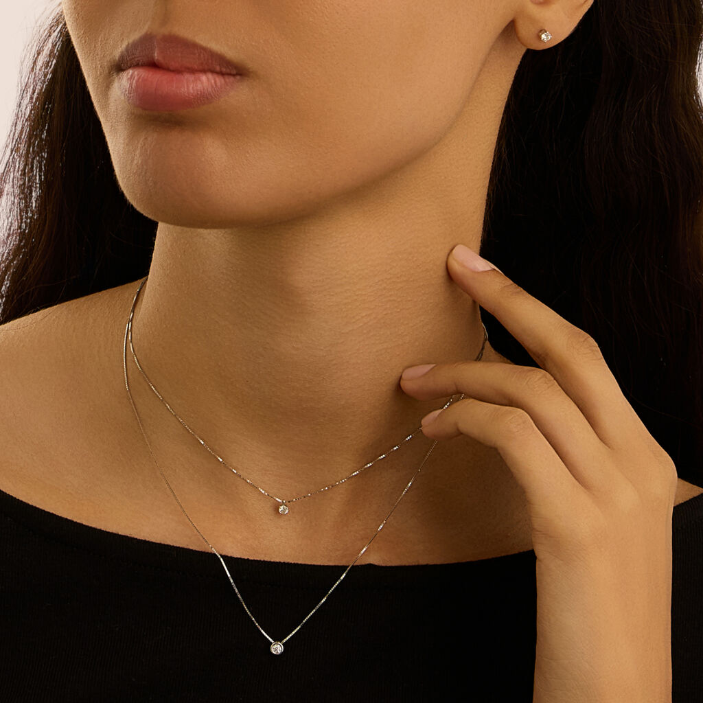 Collana Punto Luce Firmamenti Oro Bianco Diamante