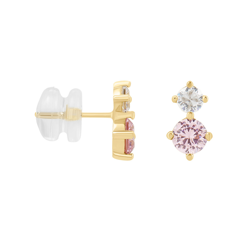 Orecchini Lobo Doppio Punto Luce Claire Oro Giallo Cubic Zirconia - Orecchini a Lobo Donna | Stroili