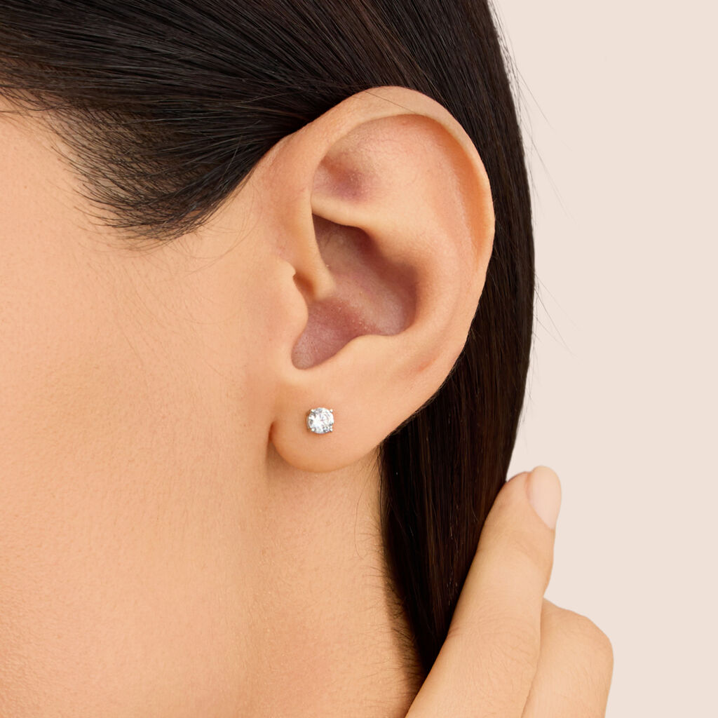 Orecchini Lobo Punto Luce Silver Elegance Argento Rodiato Cubic Zirconia - Orecchini a Lobo Donna | Stroili