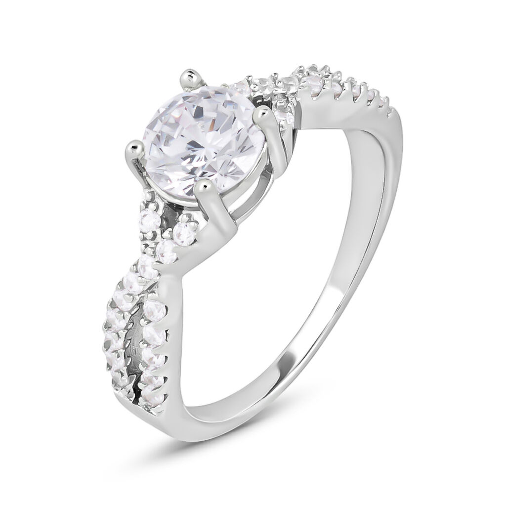 Anello Solitario Silver Elegance Argento Rodiato Cubic Zirconia - Anelli con Pietre Donna | Stroili