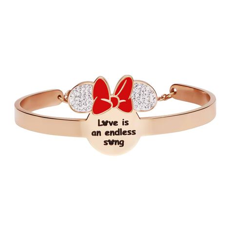 Bangle Lady Message Acciaio Rosato Disney e Cristalli - Bracciali Donna | Stroili