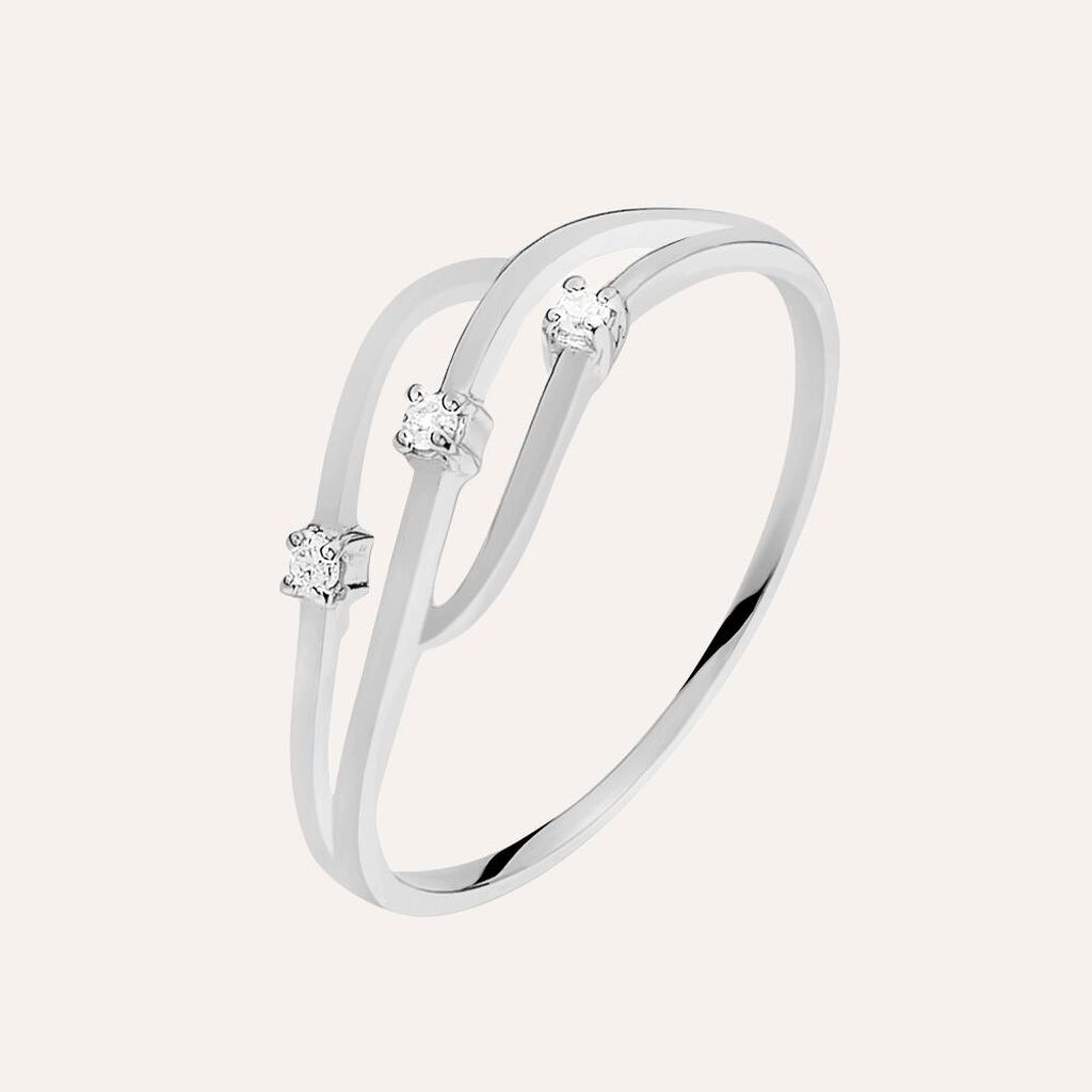 Anello Trilogy Grace Oro Bianco Diamante