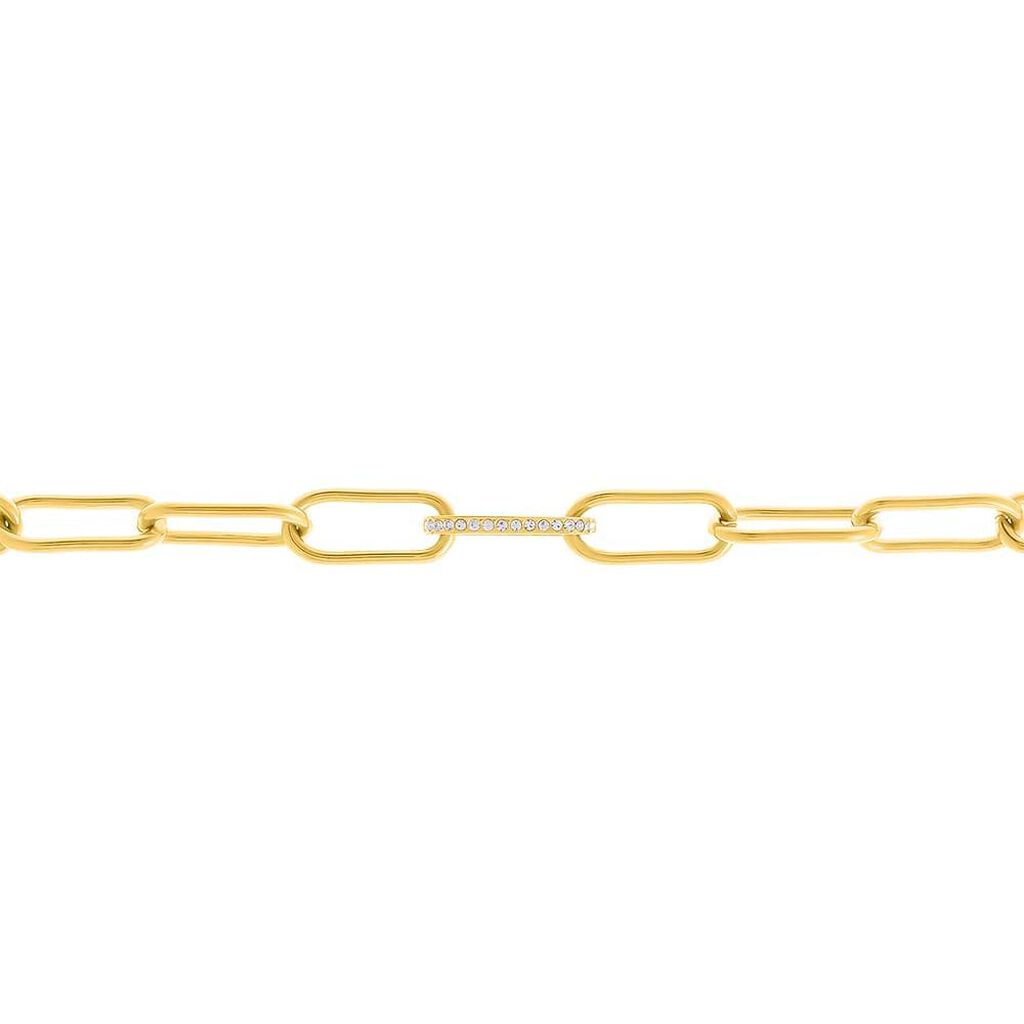 Catena Lady Code Acciaio Dorato Cristallo - Collane Catena Donna | Stroili