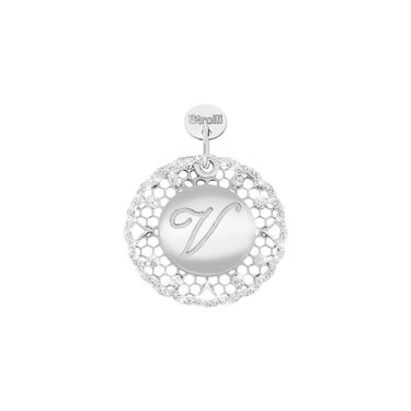 Charm in argento rodiato e glitter