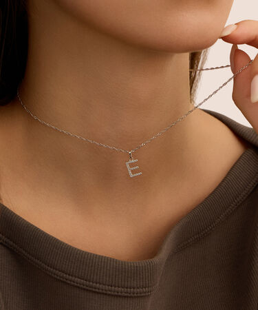 Pendente Po&egrave;me Oro Bianco Cubic Zirconia