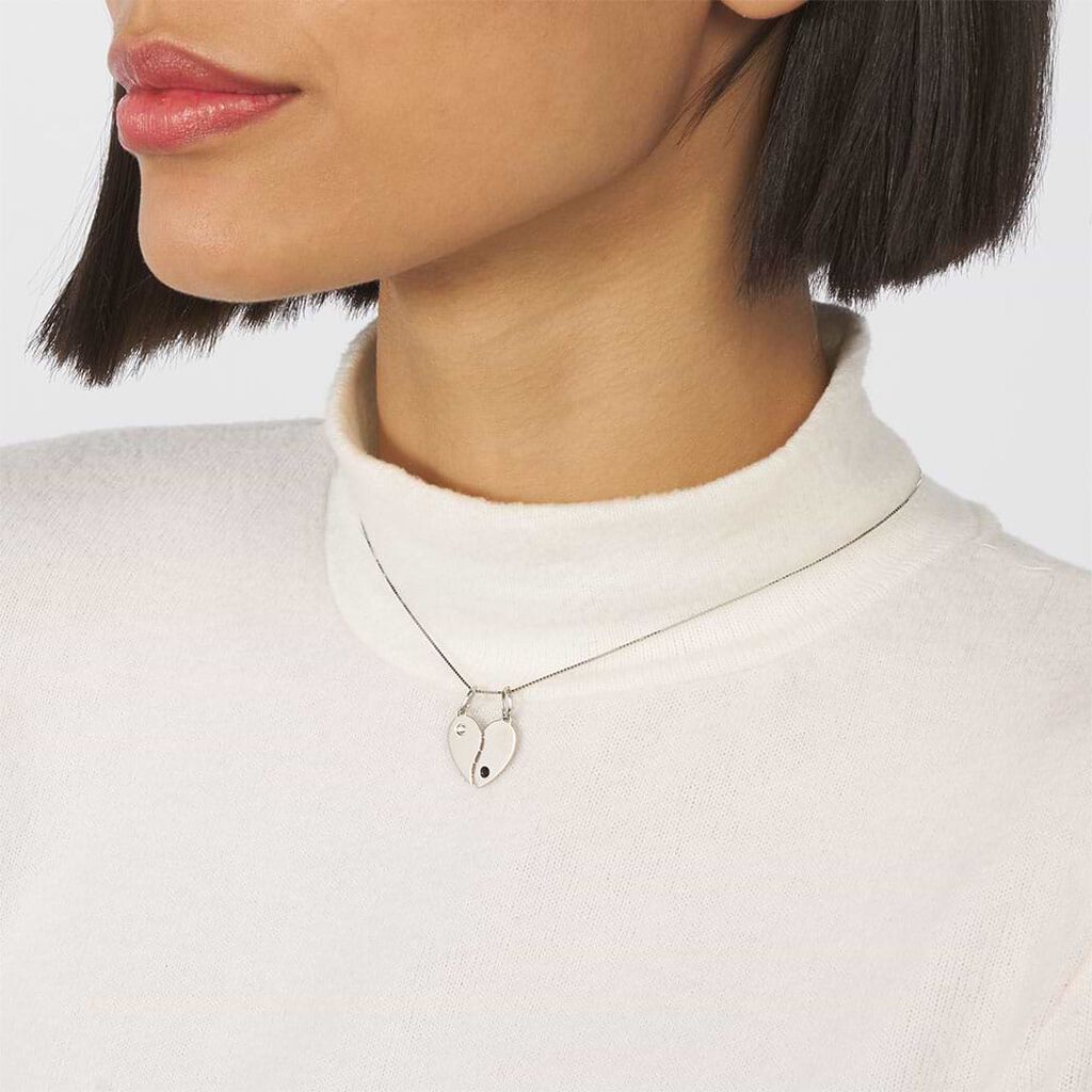 Pendente Silver Collection Argento Rodiato Cristallo - Ciondoli con Incisione Donna | Stroili