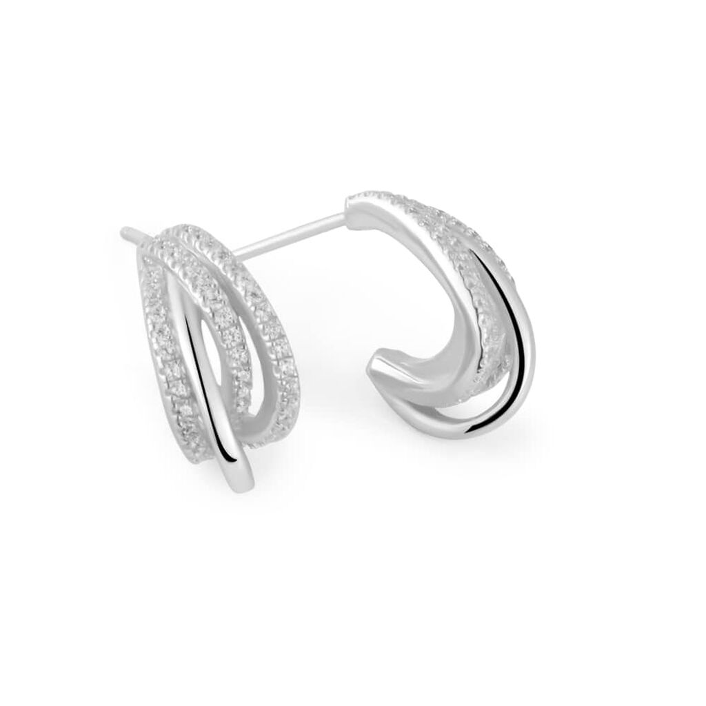 Orecchini A Cerchio Silver Shine Argento Rodiato Cubic Zirconia - Orecchini a Cerchio Donna | Stroili