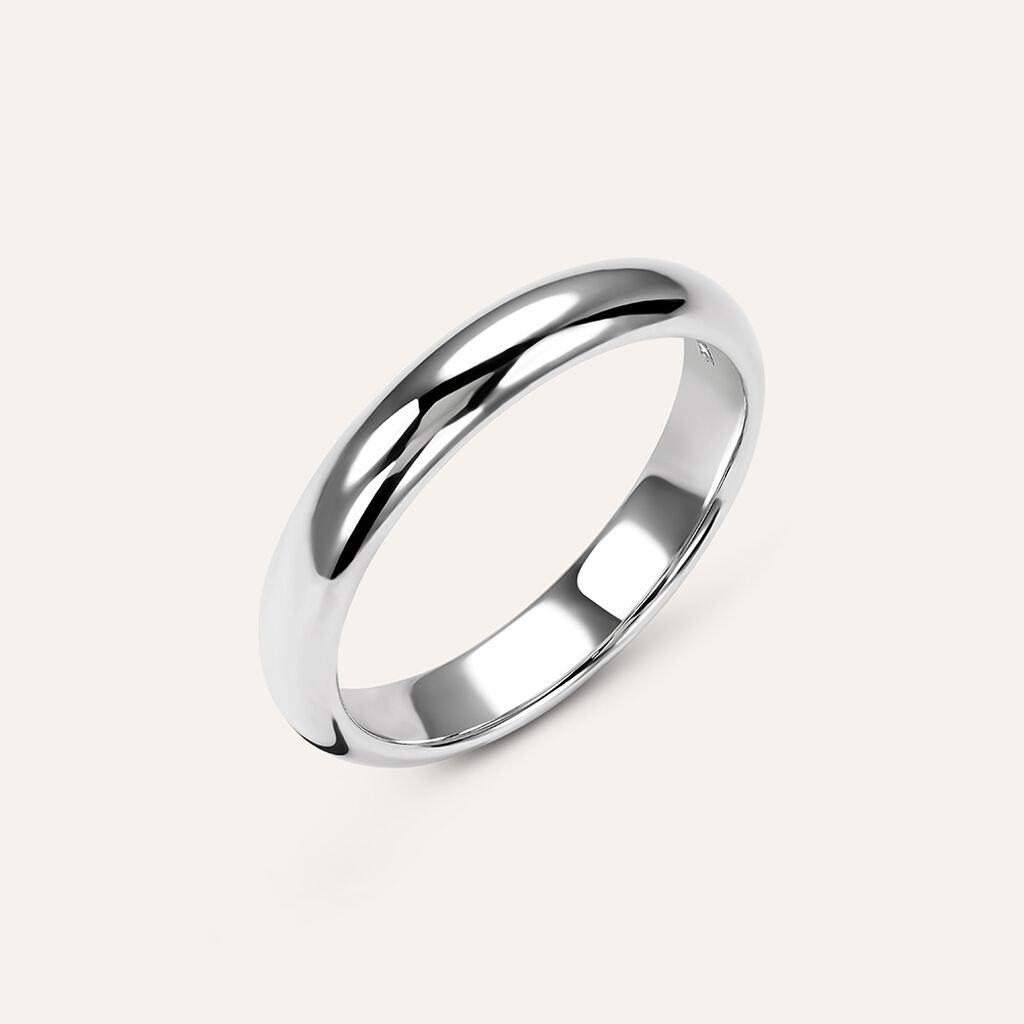 Fede Classica Leggera 3.6 mm Oro Bianco - Anelli con Incisione Unisex | Stroili