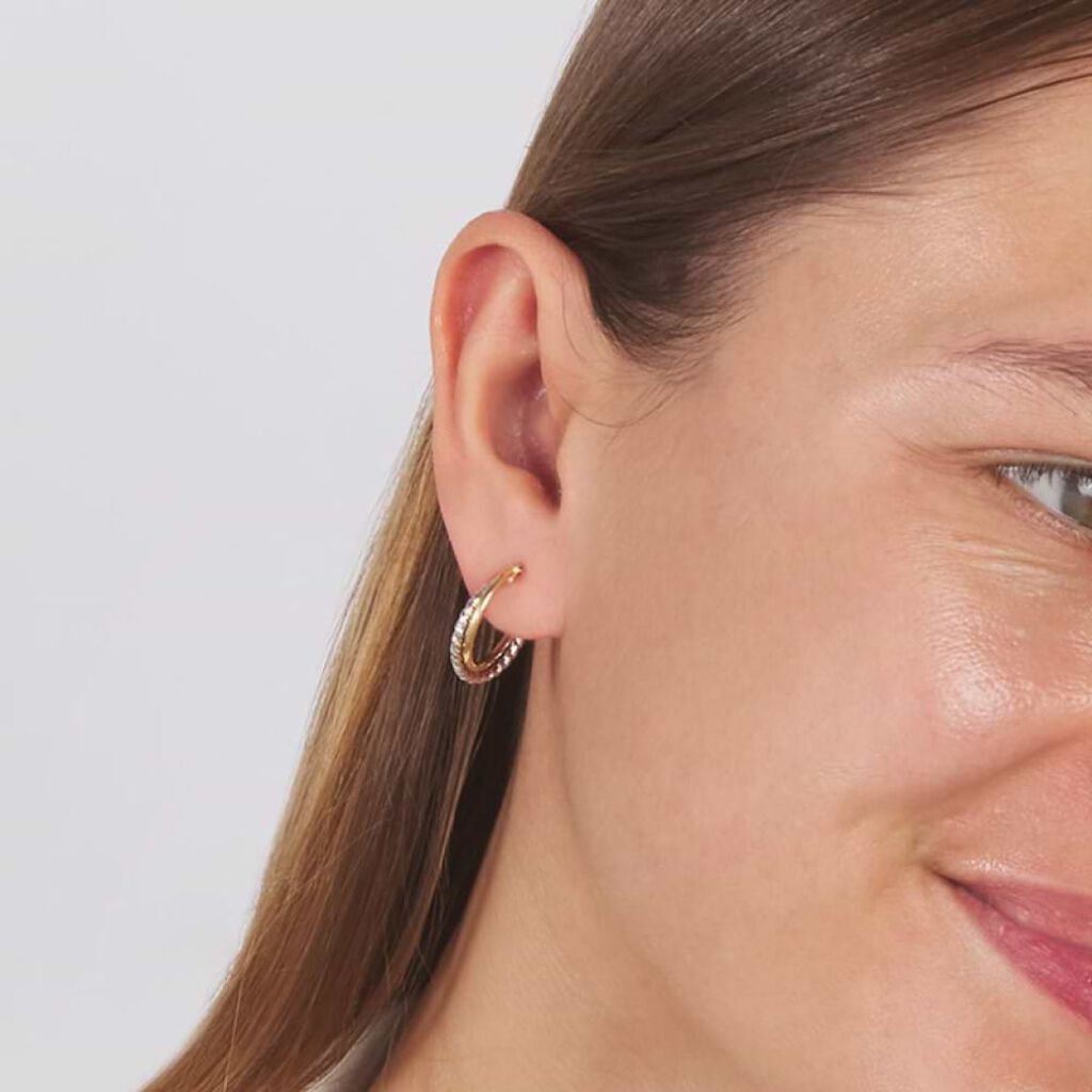 Orecchini A Cerchio Gold Essence Oro Bicolore - Orecchini a Cerchio Donna | Stroili