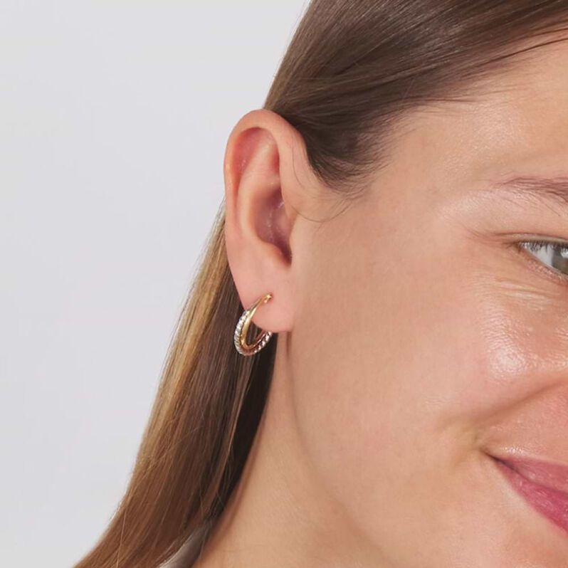 Orecchini A Cerchio Gold Essence Oro Bicolore - Orecchini a Cerchio Donna | Stroili