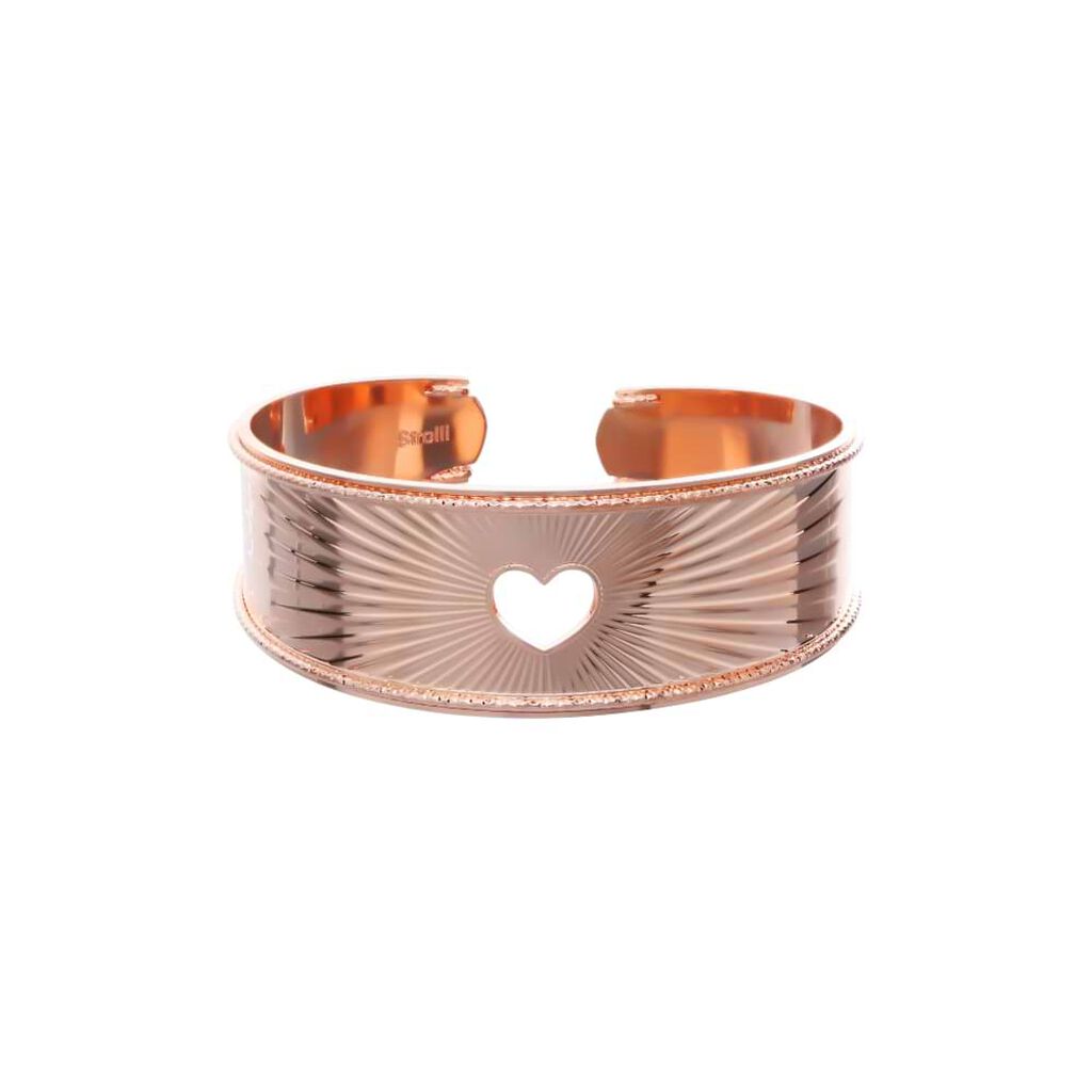Bracciale bangle cuore in bronzo rosato - Bracciali Donna | Stroili