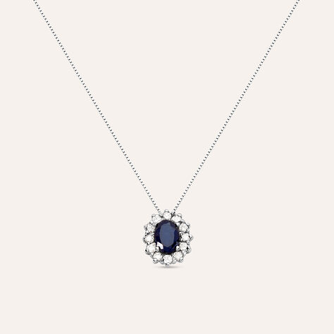 Collana Charlotte Oro Bianco Zaffiro Diamante - Collane Donna | Stroili