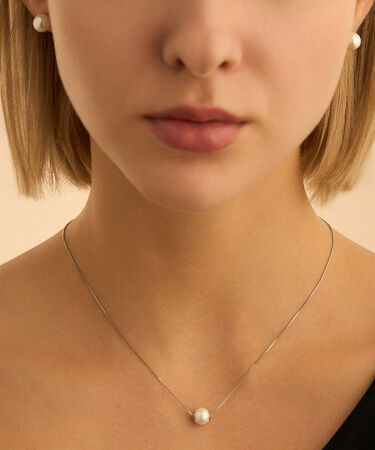Collana Silver Pearls Argento Rodiato Perla sintetica
