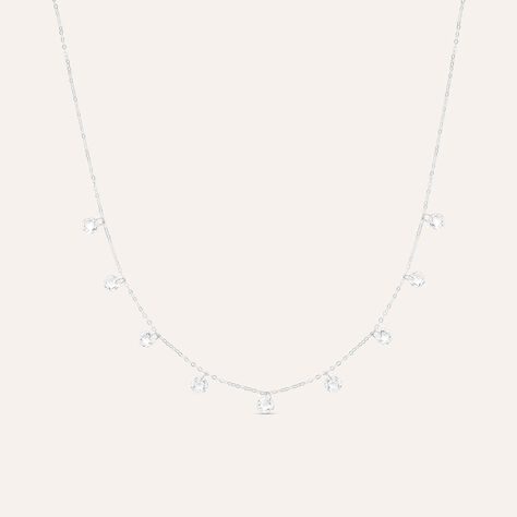 Collana Multi Punto Luce Claire Oro Bianco Cubic Zirconia - Collane Punto Luce Donna | Stroili