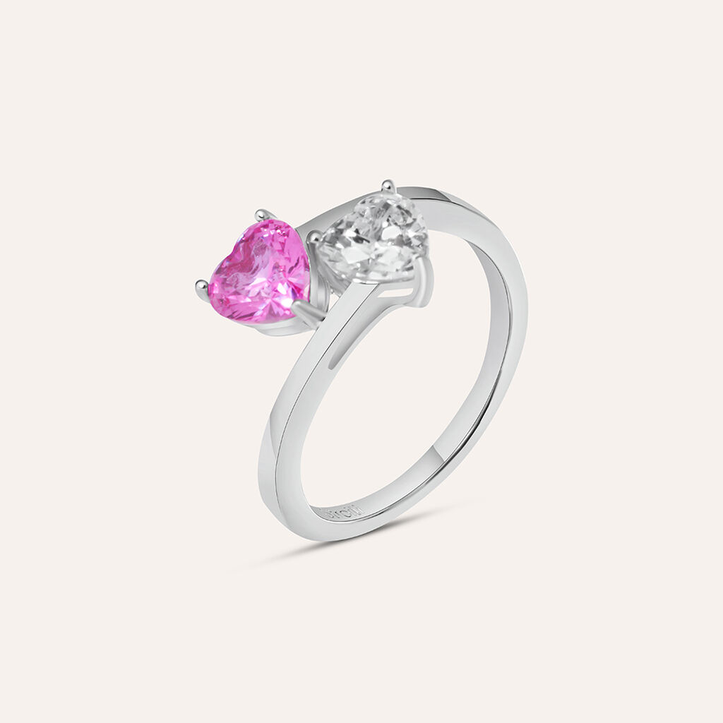 Anello Contrarie Silver Elegance Argento Rodiato Cubic Zirconia - Anelli con Pietre Donna | Stroili