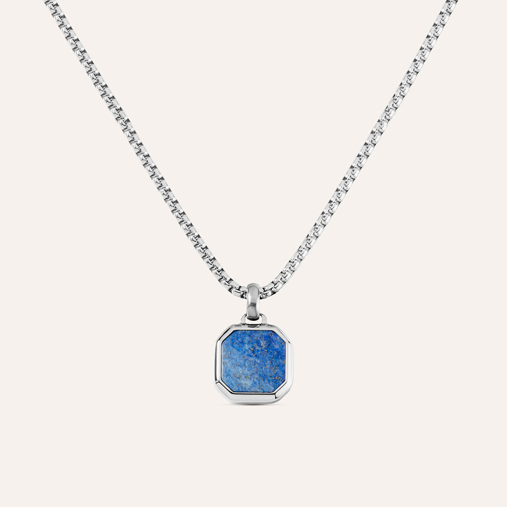 Collana Man Code Acciaio Lapislazzuli