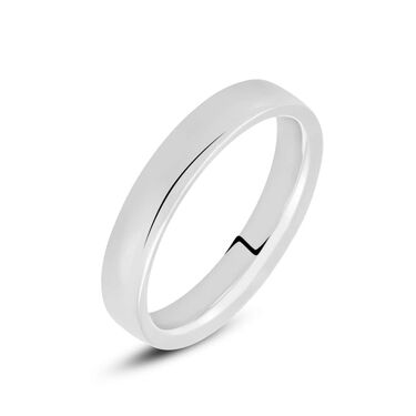 Fede Comoda Leggera Squadrata 4 mm Oro Bianco Fede Comoda Leggera Squadrata 4 mm Oro Bianco