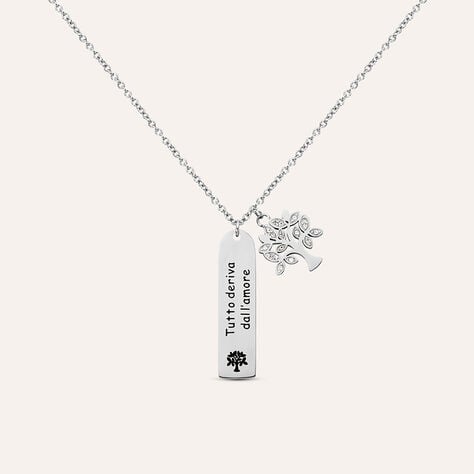 Collana Lady Message Acciaio Cristallo - Collane Donna | Stroili