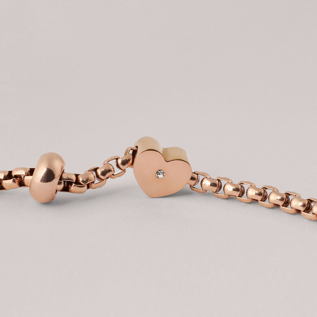 Bead Essential Code Acciaio Rosa Cristallo