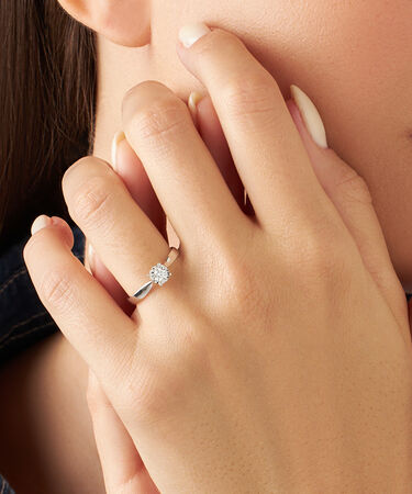 Anello Solitario Valentino Diamotion Oro Bianco Diamante