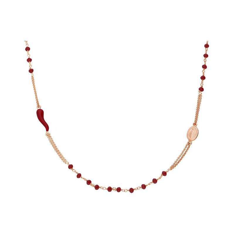 Collana Rosario Silver Soul Argento Rosa Cristallo - Collane Rosario Donna | Stroili