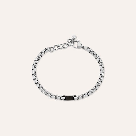 Bracciale Man Code Acciaio Bicolore Bianco / Nero - Bracciali Uomo | Stroili