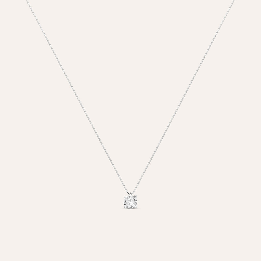 Collana Punto Luce Claire Oro Bianco Cubic Zirconia