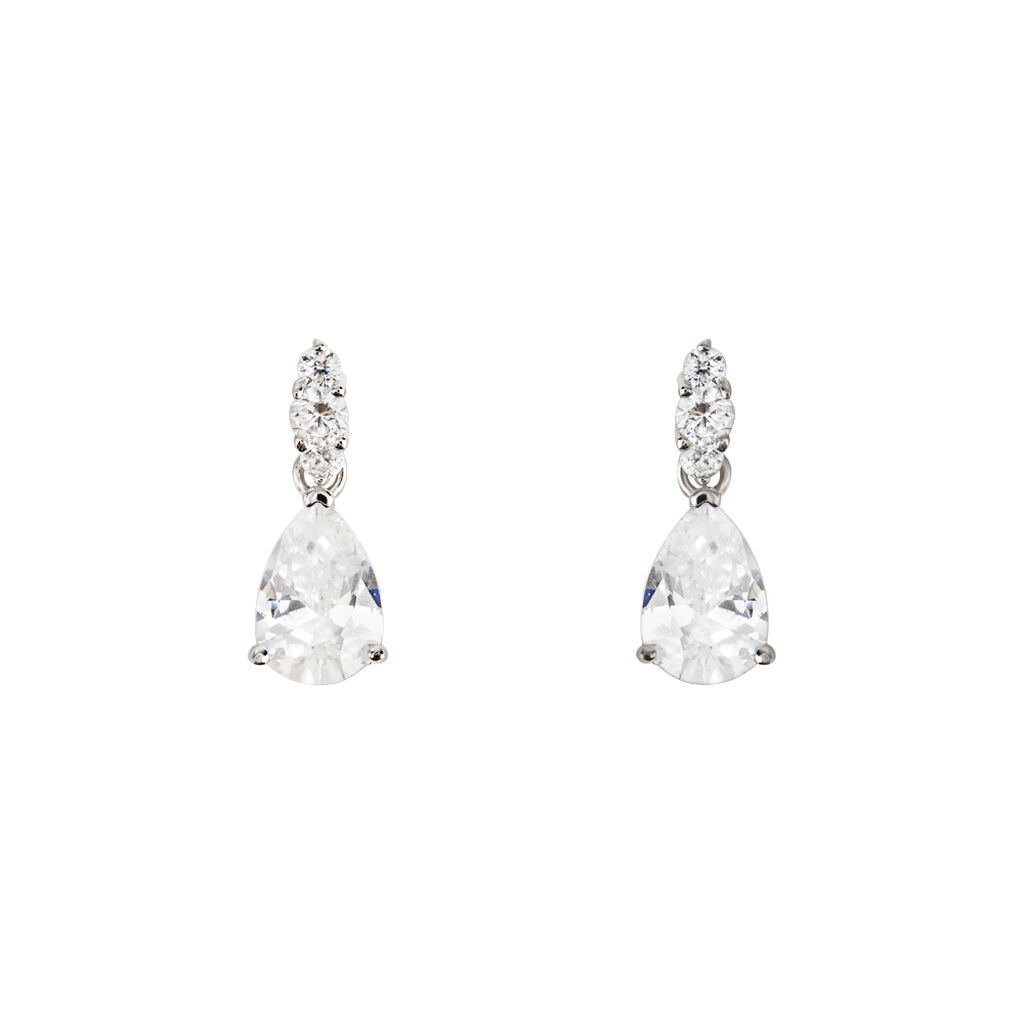 Orecchini Lobo Punto Luce Silver Elegance Argento Rodiato Cubic Zirconia - Orecchini a Lobo Donna | Stroili