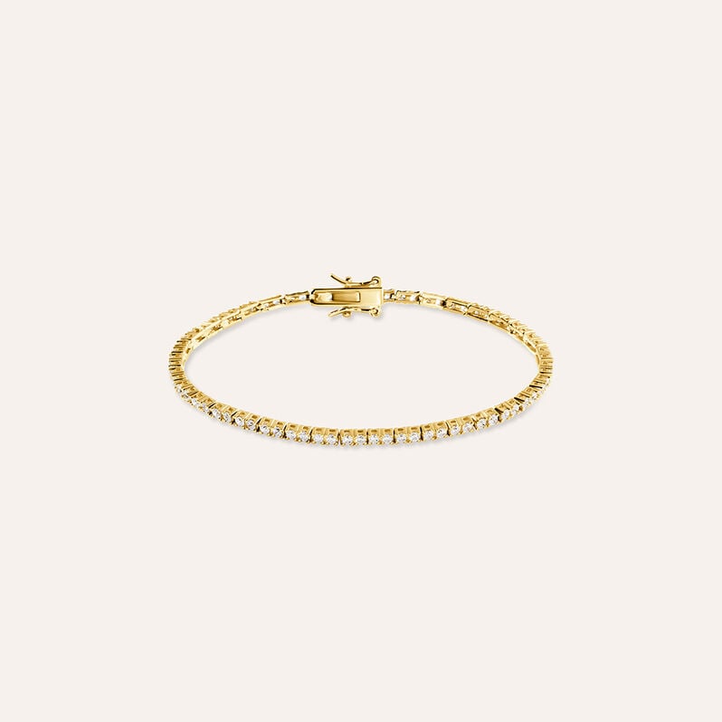 Bracciale Tennis Silver Glow Argento Dorato Cubic Zirconia - Bracciali Tennis Donna | Stroili