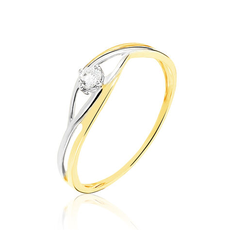 Anello Solitario Claire Oro Bicolore Cubic Zirconia - Anelli con Pietre Donna | Stroili