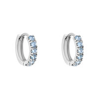 Orecchini A Cerchio Toujours Oro Bianco Cubic Zirconia