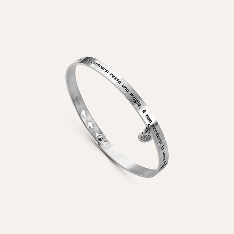 Bangle Lady Message Acciaio Cristallo - Bracciali Rigidi Donna | Stroili