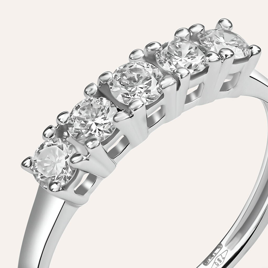 Anello Riviere Diamade Oro Bianco Diamante Lab-Grown