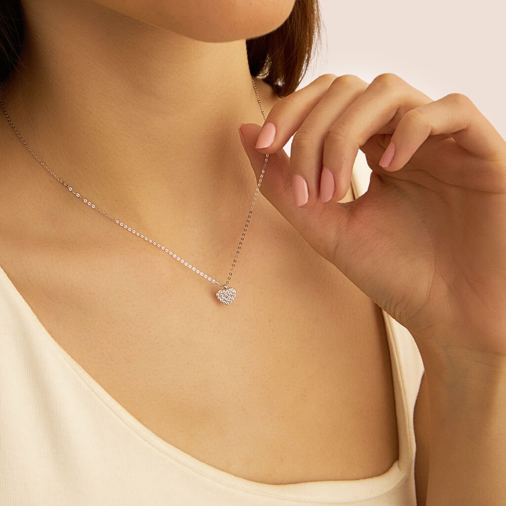 Collana Claire Oro Bianco Cubic Zirconia - Collane Donna | Stroili