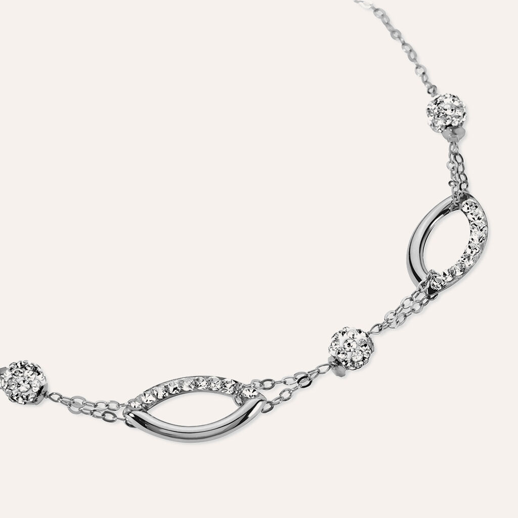 Bracciale Crystal Gold Oro Bianco Cristallo