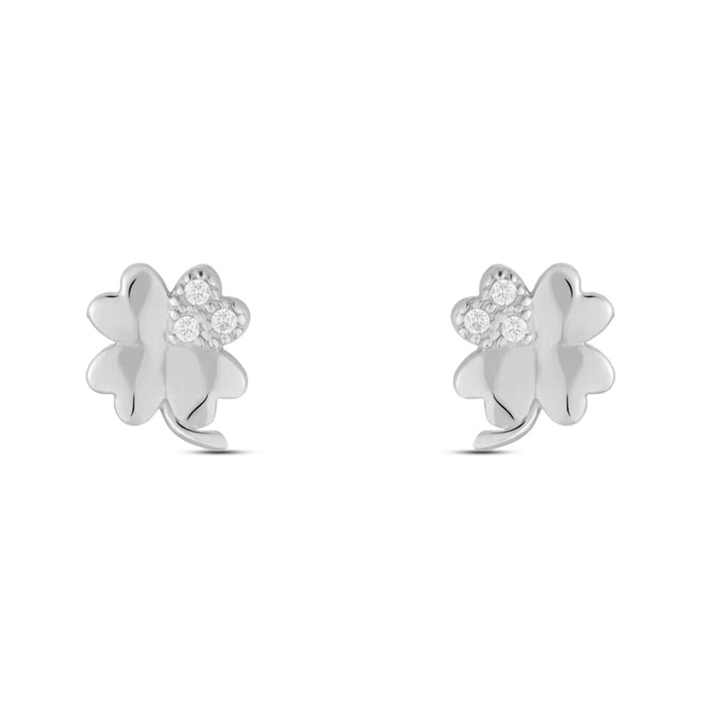 Orecchini Lobo Claire Oro Bianco Cubic Zirconia