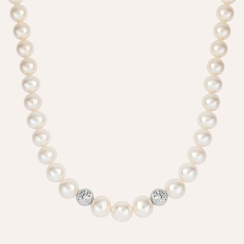 Collana Gabrielle Oro Bianco Perla D'Acqua Dolce - Collane Donna | Stroili