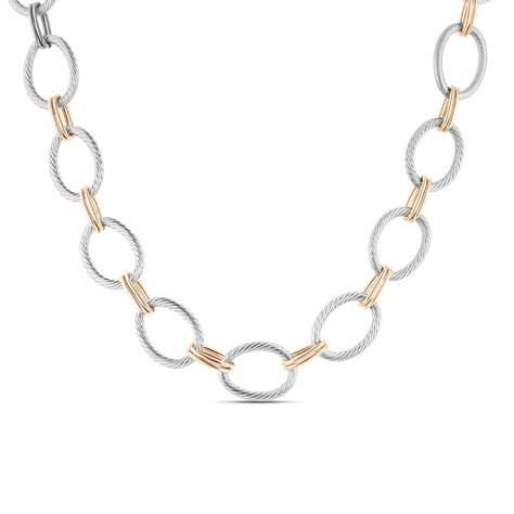 Catena Lady Code Acciaio Bicolore Bianco / Rosa - Collane Catena Donna | Stroili