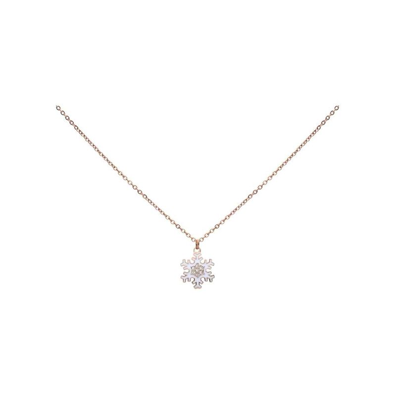 Collana Lady Sweet Acciaio Rosato Fiocco di neve e Cristalli - Collane Donna | Stroili