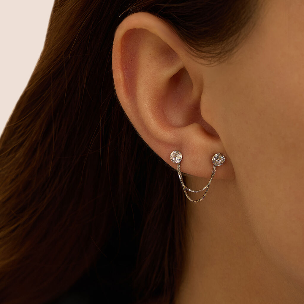 Doppia Catenina Veneziana per Piercing Bon Ton Oro Bianco 2.5cm