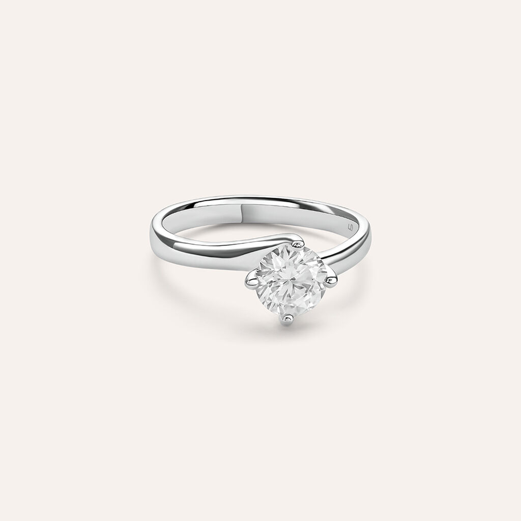Anello Solitario Valentino Diamade Oro Bianco Diamante Lab-Grown - Anelli con Pietre Donna | Stroili